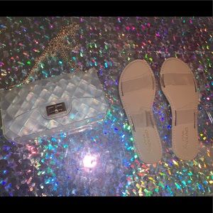Sandals with matching handbag set